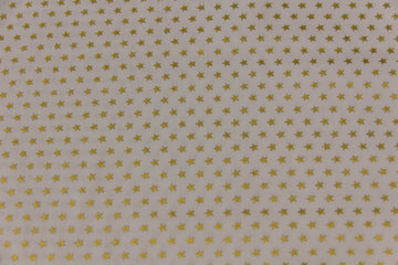 Baumwollwebware Weihnachten, Sterne, weiß, gold, 0,5 m
